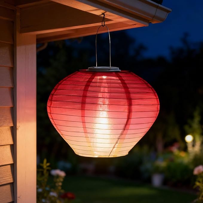 Set Mit 2 Wetterfesten Solarlaternen Für Den Außenbereich – 30 Cm – Led-solarlaternen Für Den Außenbereich – Wetterfest – Hängende Solarlaterne – Für Garten Und Balkon