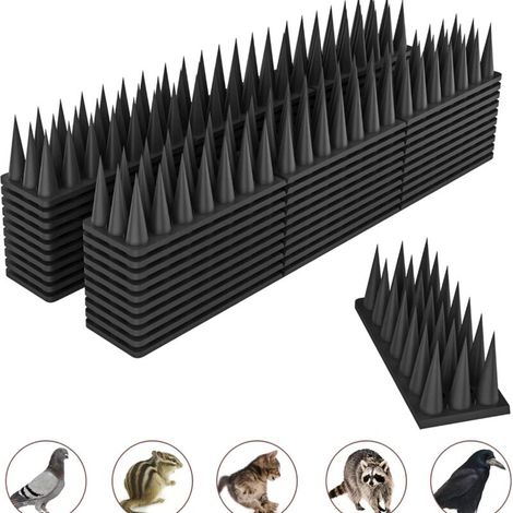 Set Mit 12 Vogelabwehrspitzen/-nägeln, 45 X 4,5 X 3,7 Cm, Schwarz, Zum Schutz Vor Vögeln Und Insekten