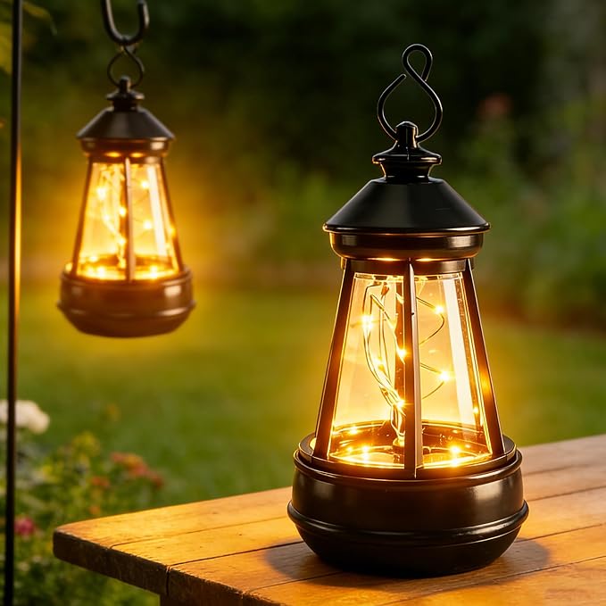 Set Mit 2 Hängenden Solarleuchten Für Den Außenbereich – Led-solarlaterne Mit Automatischem Lichtsensor – Schutzart Ip65, Gartenlaterne Zur Dekoration