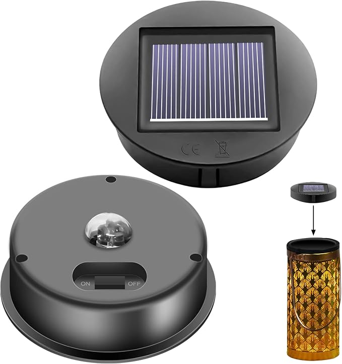 Set Mit 2 Ersatz-solarleuchten Φ 8 Cm - Klare Leds Mit Solarpanel - Ip65 Wasserdicht Für Laternen