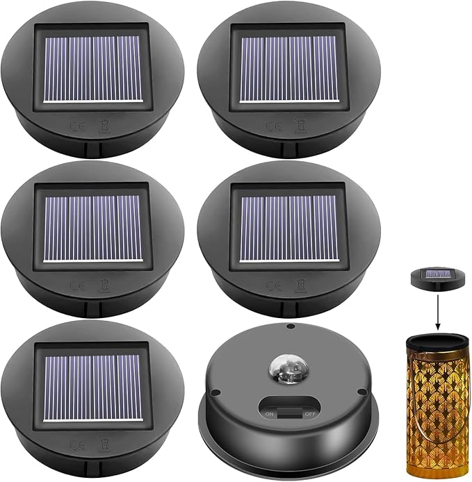 Set Mit 6 Ersatz-solarleuchten: Φ 8 Cm – Ersatz-solarleuchte Mit Klarer Led – Ip65 Wasserdicht – Ersatz-solarpanel – Ersatz-solarpanel Für Garten-solarlaterne