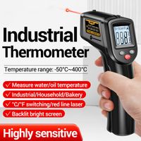Berührungsloses Infrarot-thermometer Mit Hintergrundbeleuchtetem Lcd-display, Messbereich -50 °c Bis 400 °c, Präzise Messung In 0,5 Sekunden, Für Küche Und Industrie