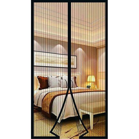 Magnetisches Moskitonetz Für Tür Oder Fenster, 90 X 210 Cm, Windbeständiges Netzgewebe, Bohrfreie Montage, Schwarz