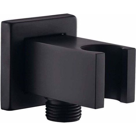 Wandmontierter Zulaufbogen Mit Abflusshalterung, 1/2″ Vierkant-abflussrohrverschraubung Aus Messing, Wandmontierter Wasserauslass Mit Absenkverschraubung, Schwarz