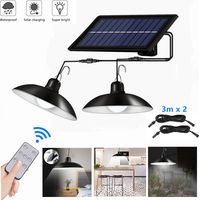 Wasserdichte Doppelkopf-solarleuchte Mit Fernbedienung – Weißes Licht – 5 Meter Kabel – 400 Lumen – Schutzart Ip65 – Geeignet Für Den Außenbereich