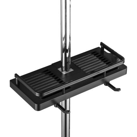 Duschstuhl Halterung Für Duschtuch Almacenamiento De Chaba Para Baño Sin Taladrar Con Soporte Para De Duche, Ganchos Y Toallero De Pared Selbstklebender Schwarzer Halter Mit Abnehmbarem Bezug