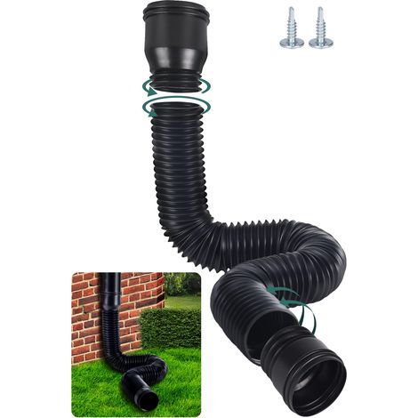 Flexible Verlängerung Für Entwässerungsrinnen – Teleskopisch Ausziehbar Von 47 Bis 150 Cm – 80/100-mm-adapter – Aus Dickem Polyethylen – Hohe Witterungsbeständigkeit