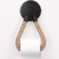 Wandmontierter Toilettenpapierhalter Aus Natürlichem Juteseil – Mattschwarz – Geeignet Für Badezimmer Und Küchen