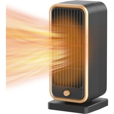 Tragbarer 500-w-ventilator Mit Keramik-ptc-technologie, Leiser Betrieb, Schnelles Aufheizen Und Überhitzungsschutz, Ideal Für Schlafzimmer, Büros Und Andere Innenräume – Schwarz