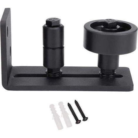 Atyhao Bodenführung Schiebetür-bodenführung Schwarze Bodenführungsrolle Verstellbares Flachschienen-set (4,72 X 1,97 X 2,36 Zoll)