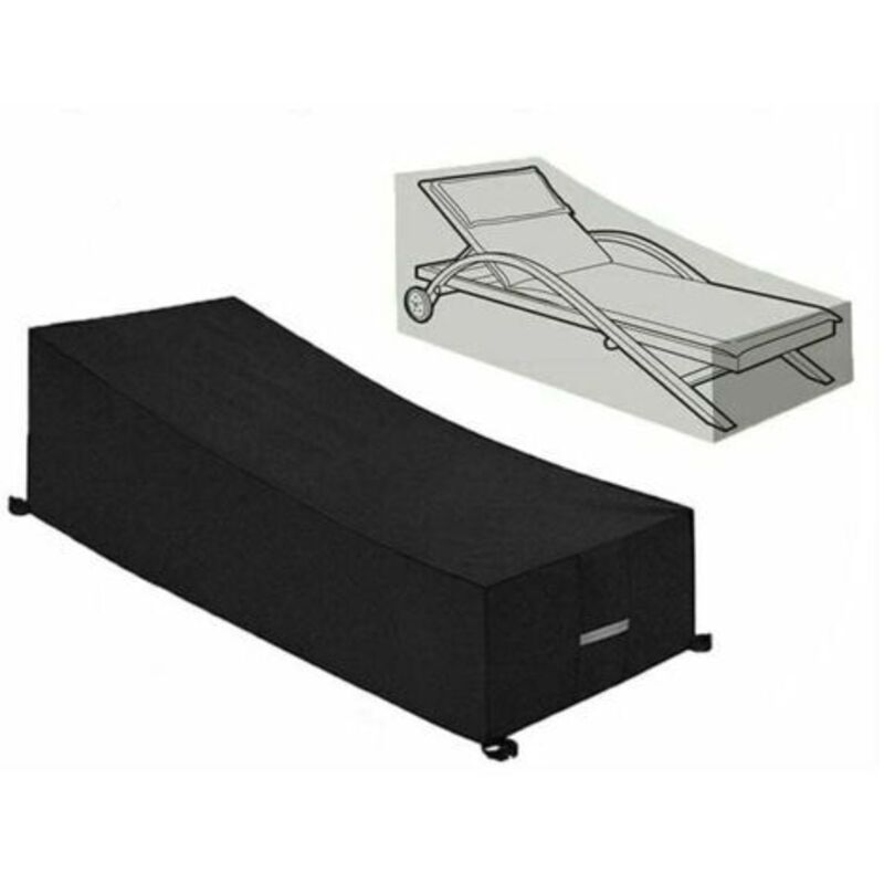 Schutzhülle Für Sonnenliegen, Aus Wasserdichtem, Winddichtem Und Uv-beständigem 210d Oxford-gewebe, Abmessungen 210x75x40/80 Cm, Farbe Schwarz.