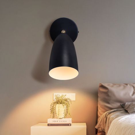 Schwarze Wandleuchte Für Den Innenbereich – Vintage-wandleuchte Für Schlafzimmer, Gu10-wandstrahler, Flur- Und Küchenleuchte, Schwenkbare Retro-wandleuchte Für Wohnzimmer Und Kinderzimmer – Ohne