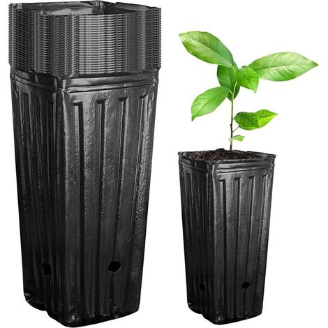 20 Große Baumtöpfe, Tiefe Kunststoff-baumtöpfe, 7,8 Zoll Hohe Pflanzgefäße Für Blumensetzlinge, Geeignet Für Zimmer- Und Gartenpflanzen (20 Stück)
