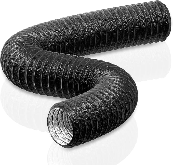 Hg Power 150-mm-lüftungsschlauch, 5 M Pvc-aluminium-abluftrohr Für Abluftgeräte, Klimaanlagen, Wäschetrockner, Dunstabzugshauben, Schwarz