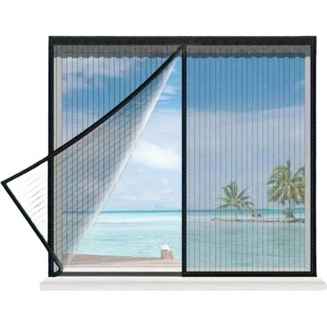 Magnetisches Moskitonetz Mit Automatischer Schließung, Kein Bohren Erforderlich, Geeignet Für Balkontüren Und Fenster — Schwarz (80 X 120 Cm)