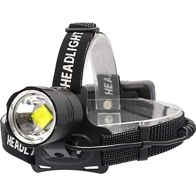 Wiederaufladbare Led-stirnlampe, 10.000 Lumen – Wasserdicht Nach Ipx5 – Xhp70.2-technologie – Helligkeitsstufen: Hoch/niedrig/stroboskop – Verstellbarer Zoom