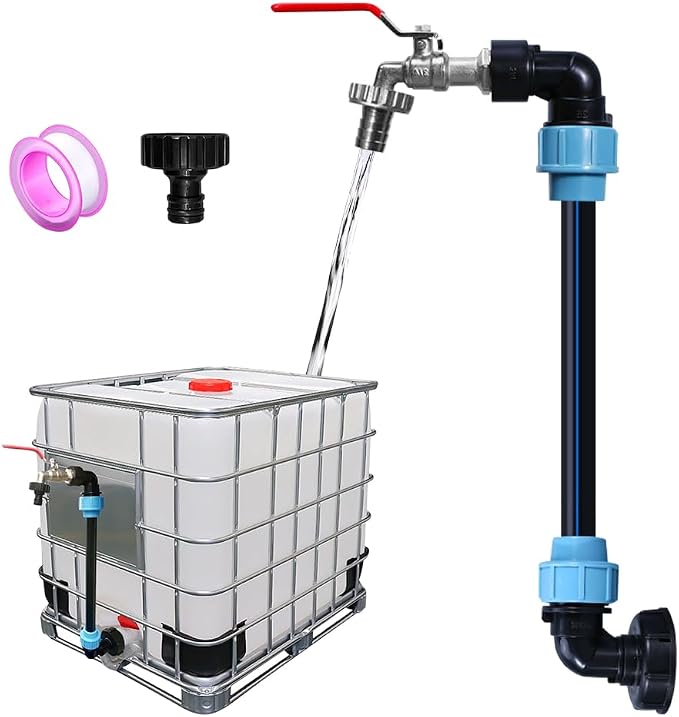 Ibc-adapter Mit Messing-schwanenhals, Wasserdichte Verschraubung S60x6 3/4, 1000-liter-kunststofftankhahn, 1000-liter-tankanschluss, Zubehör Für Ibc-regenwassertanks