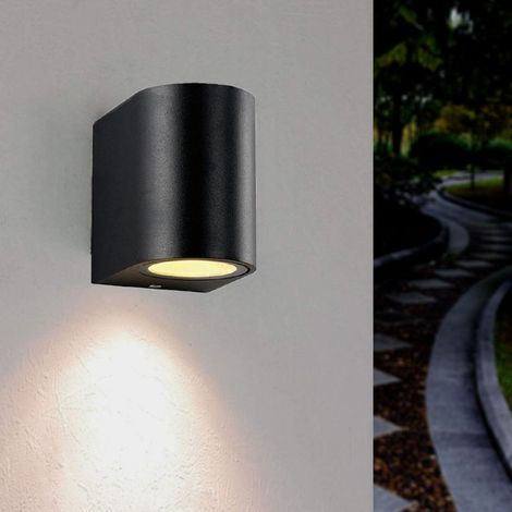 Schwarze Led-wandleuchte, Schutzart Ip44, Für Gu10-leuchtmittel