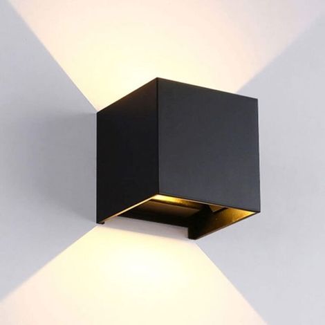 10-w-led-wandleuchte, Warmweiß, Schwarze Ausführung, Mit Bewegungsmelder, Ip65 Wasserdicht