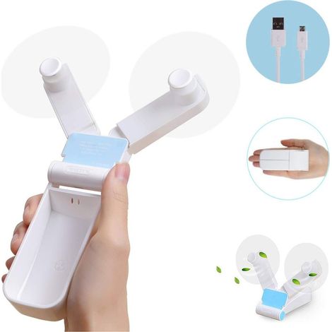 Tragbarer, Per Usb Aufladbarer Ventilator, 2 Geschwindigkeitsstufen, Automatischer Faltmechanismus, 10,2 Cm Durchmesser, Ideal Für Reisen, Büro Und Outdoor-aktivitäten