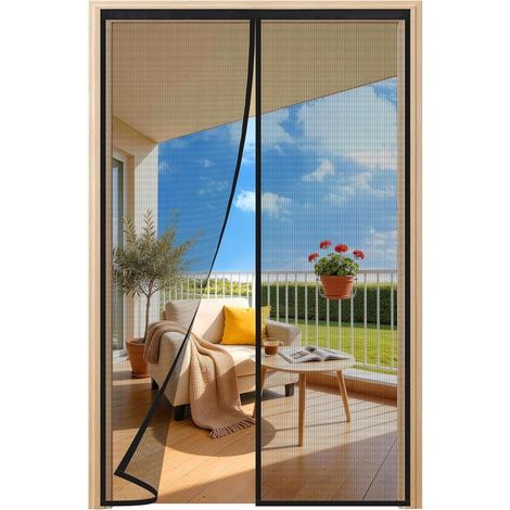 1 Moskitonetz Für Türen (115 X 210 Cm) Mit Automatischem Magnetverschluss, Bohrfreie Montage, Ideal Für Balkon Und Schlafzimmer