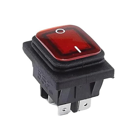 Wasserdichter Kippschalter Kcd4, 2-positionen/3-positionen-netzschalter, 6-polig, Rückstellbar Oder Selbstverriegelnd, 16a 250vac/20a 125vac (ein-aus, Schwarz)