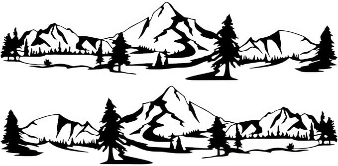 Baceyong-autoaufkleber, Autoaufkleber Mit Berg- Und Waldmotiven