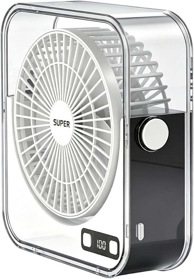Wiederaufladbarer Tischventilator Mit Einstellbarer Geschwindigkeit Tischventilatoren Für Schlafzimmer, Büro, Badezimmer, Küchentheke, Fitnessstudio, Reisen, Zuhause, Outdoor