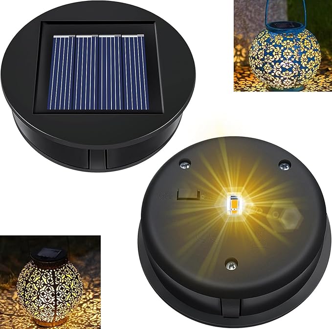 Set Mit 2 Ersatz-solarleuchten, Ersatz-solarabdeckung (8 Cm), Wasserdichter Ersatz-solarpanel-laterne, Ersatz-solarmodul Für Garten- Und Terrassenbeleuchtung