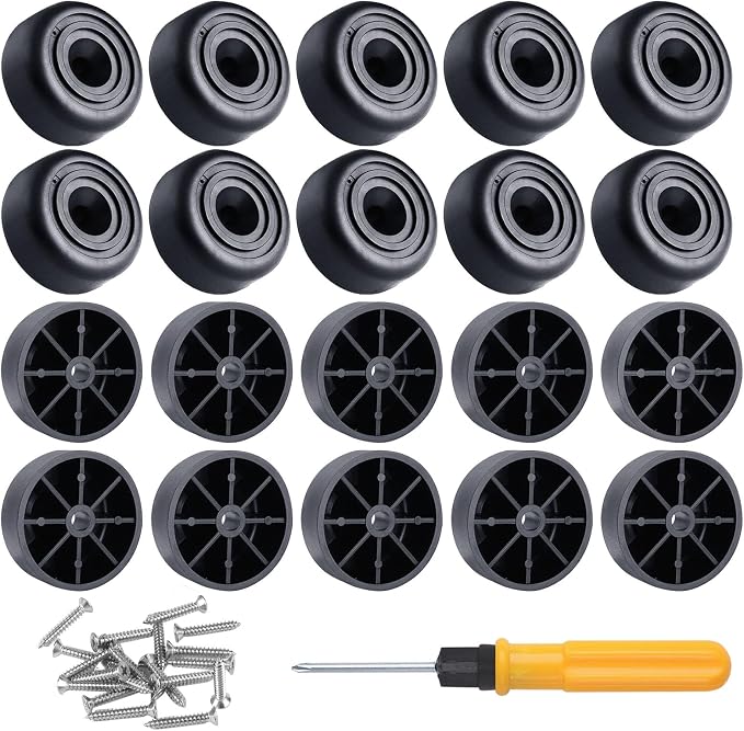 20 Runde, Schwarze Kunststoff-möbelfüße Mit Schrauben, Ø 32 Mm X H 1,5 Mm, Zum Anschrauben, Kunststoffgleiter Für Tische, Schränke, Sofas, Stühle Und Holzmöbel