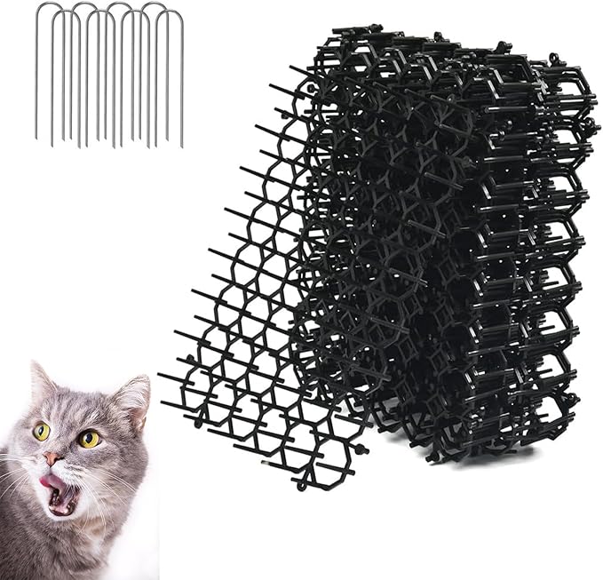 Anti-katzen-matte, Hunde- Und Katzenabwehrmatte Mit Spikes, Katzenabwehrmatte Für Den Außenbereich, Für Drinnen Und Draußen, 8-teilig, Inklusive 8 Bodenankern, 15 X 20 Cm