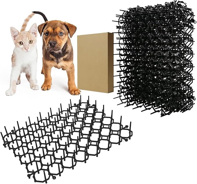 12-teiliges Set Anti-katzen-matten, Katzenabwehrmatten Aus Kunststoff Mit Spikes, Katzenabwehrmatten Für Den Garten, Abschreckungsmatten Für Zuhause, Gartenzäune Für Drinnen Und Draußen