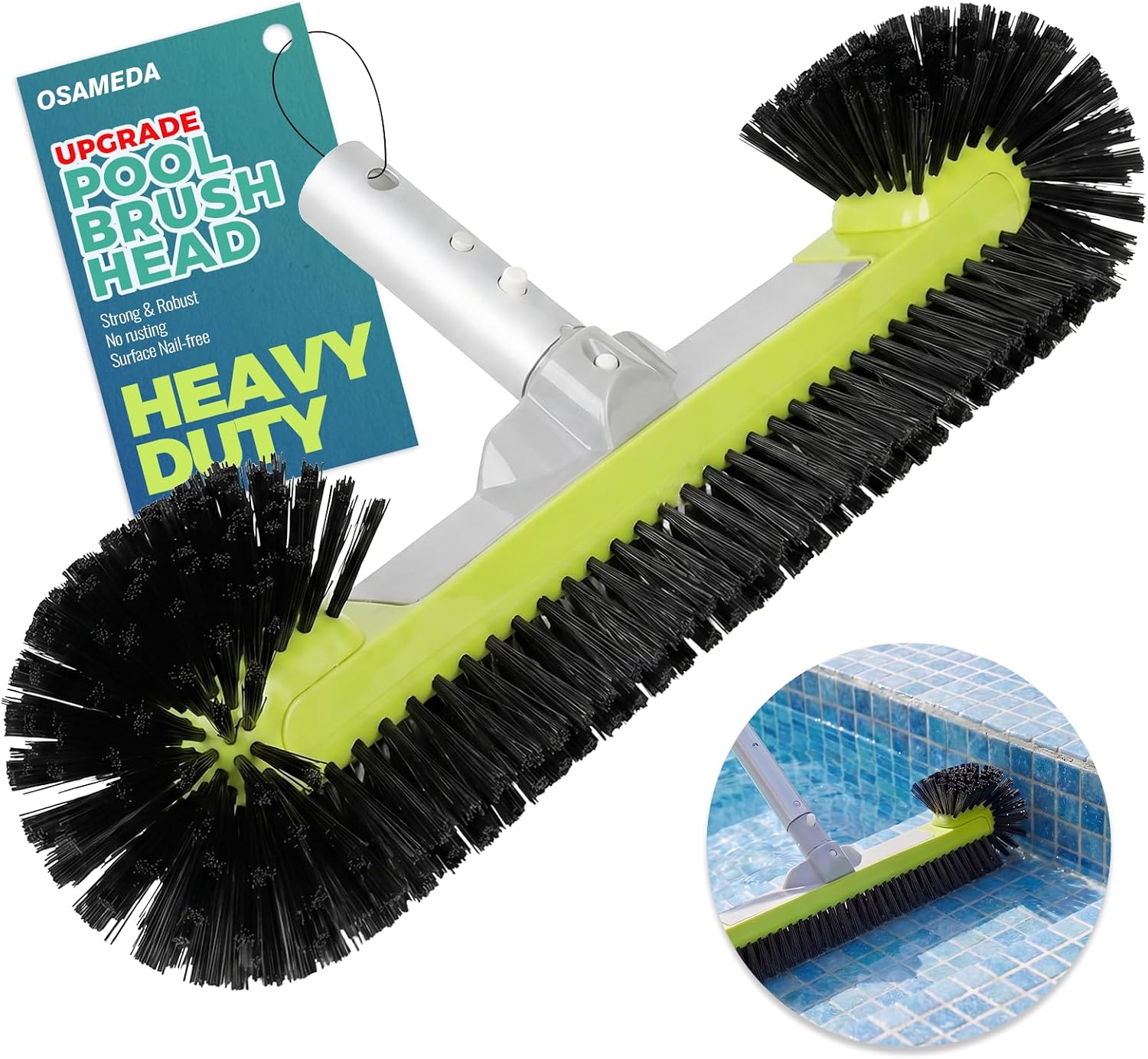 Die Poolbürstenköpfe Eignen Sich Für Wand- Und Freistehende Pools Und Sind Mit Stangen Mit Einem Durchmesser Von 1,25 Zoll Kompatibel.