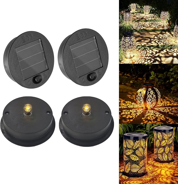 Taekooki Set Mit 4 Ersatz-solarleuchten Für Solarlampen - Kaltweißes Led - Solarabdeckung Für Linsen - Für Solarlaternen, Gartenleuchten Und Diy-projekte (7 Cm)