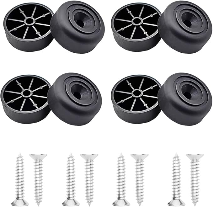 8 Runde Möbelfüße – Schwarze Kunststofffüße Für Schränke, Sofas, Holzmöbel Und Stühle (33 X 13 Mm) Mit 8 M4 X 25 Mm Gewinde