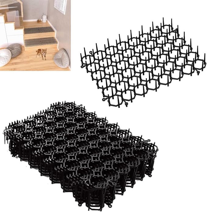 Katzenabwehrmatte, 6-teiliges Katzennetz, 20 X 15 Cm, Katzenabwehrmatte, Katzenabwehrmatte Für Den Innenbereich, Anti-katzen-spikes, Katzen- Und Hundeabwehr, Katzennetz