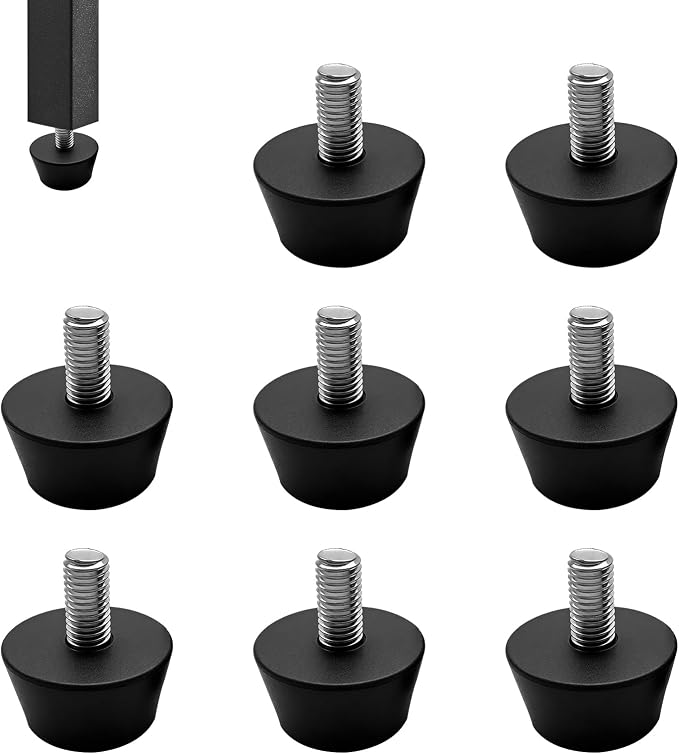 Set Mit 8 Einschraubbaren Gummifüßen – M10 X 32 Mm – Gummipads – M10-nivellierfüße – Füße Für Waschmaschinen – Justierschrauben Für Tische, Stühle Und Geneigte Maschinen