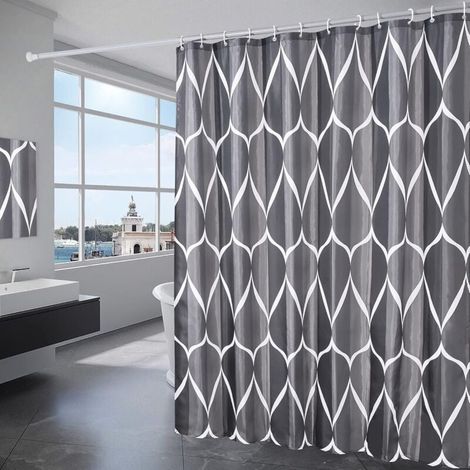 180 X 200 Cm, (black Smart) Einfacher Wasserdichter Vorhang Aus Verdicktem Polyester, Waschbarer Wasserdichter Polyesterstoff