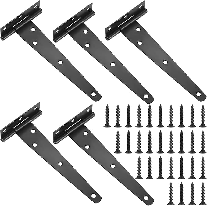 5 Stück Schwarze T-scharniere, Scheunentorscharniere, Türscharniere Für Küchentüren, Fenster, Gartenhäuser