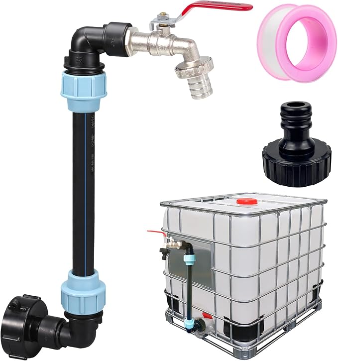Ibc 3/4" Schwanenhalshahn S60 X 6 Adapter Zum Bequemen Befüllen Von Gießkannen, Regenwassertankzubehör, Fass