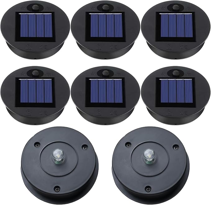 Ersatz-solarlaternen, 8 Stück, 7 Cm (2,76 Zoll), Zweistufige Beleuchtungskomponenten Mit Eingebautem Akku Für Solarlaternen