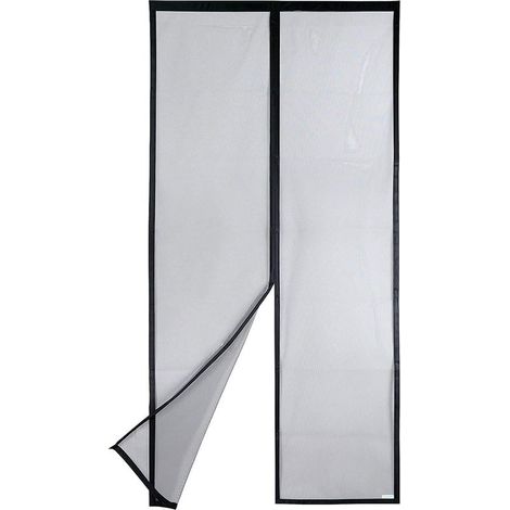 Magnetisches Moskitonetz Für Türen – Extrem Widerstandsfähiges Netzgewebe Mit Magnetverschluss Oben Und Unten, Automatischer Schließmechanismus, Hält Frische Luft Im Inneren (120 X 220 Cm, Schwarz)