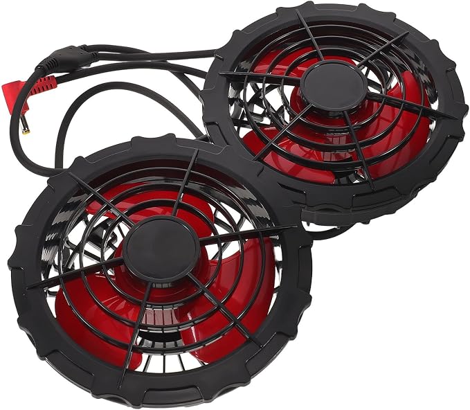 Cabilock 2-teiliger Tragbarer Ventilator Aus Schwarzem Kunststoff Mit Bürstenlosem Motor, Usb-aufladbar, Usb-kompatibel Für Sommerliche Atmosphäre In Gärten Und Lagerhallen