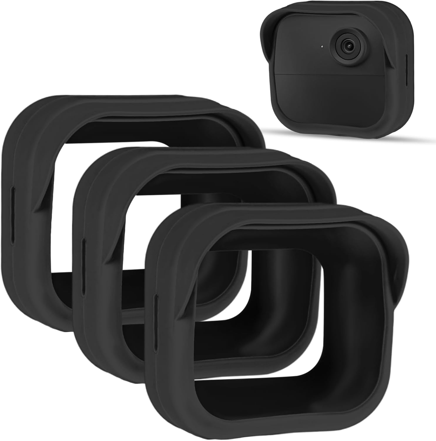 Set Mit 3 Schwarzen Wasserdichten Gehäusen Für Überwachungskameras - Silikonmaterial - Kompatibel Mit Blink Outdoor 4 (vierte Generation)
