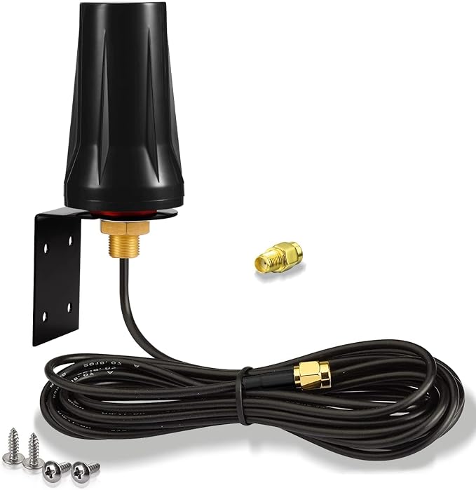 Bingfu Outdoor 4g Lte Antenne, Sma-stecker, Mimo 5dbi, Omnidirektional, Wasserdicht, 3 M Kabel Für 4g Lte, 3g, Gsm, Router, Kamera, Wildkamera, Stromzähler