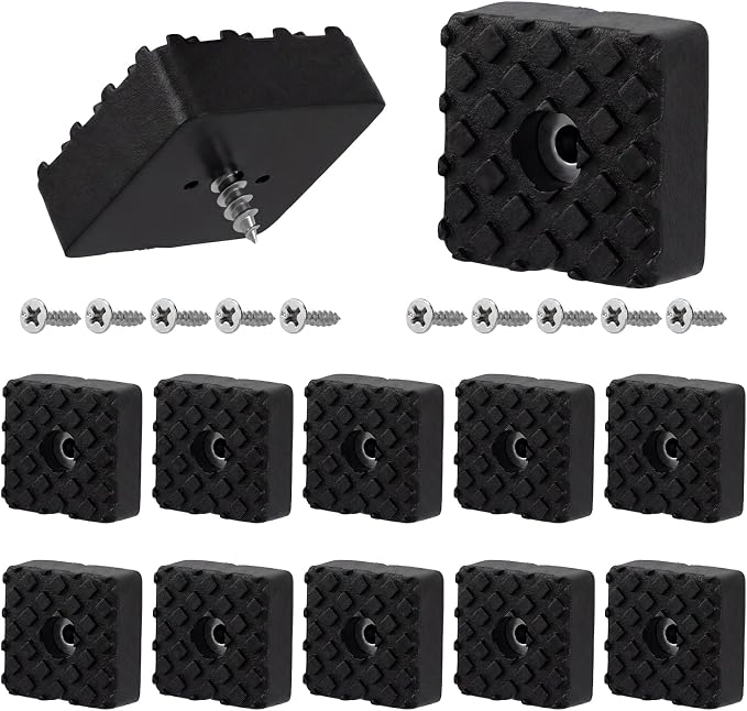 Set Mit 10 Schraubfüßen Aus Gummi – Schwarz – 30 X 30 X 10 Mm – Rutschfest – Inkl. 10 Schrauben – Für Möbel Und Fußböden