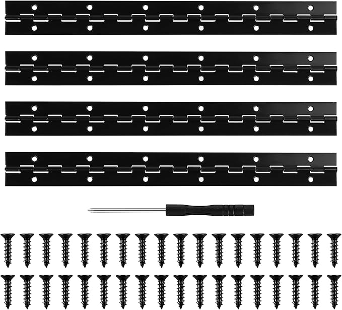 4 Stück Klavierbänder, 300 X 30 Mm Klappbänder, Hochleistungs-türbänder, Streifenbänder Für Klavier-, Schrank- Und Möbeltüren, Mit Schrauben Und Schraubendreher (schwarz)