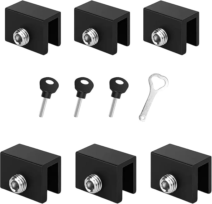 6-teiliges Schiebetürschloss-set – Schiebefensterschloss Aus Aluminiumlegierung – Langlebige Sicherheit Für Schiebetüren, Fenster Und Terrassentüren