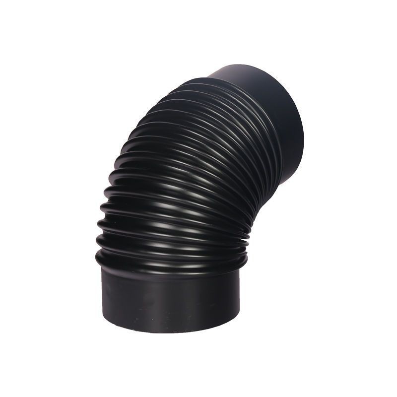 Schwarzer 90°-edelstahl-rohrbogen (150 Mm) Für Ofen, Kamin, Schornstein, Rohrleitungssystem
