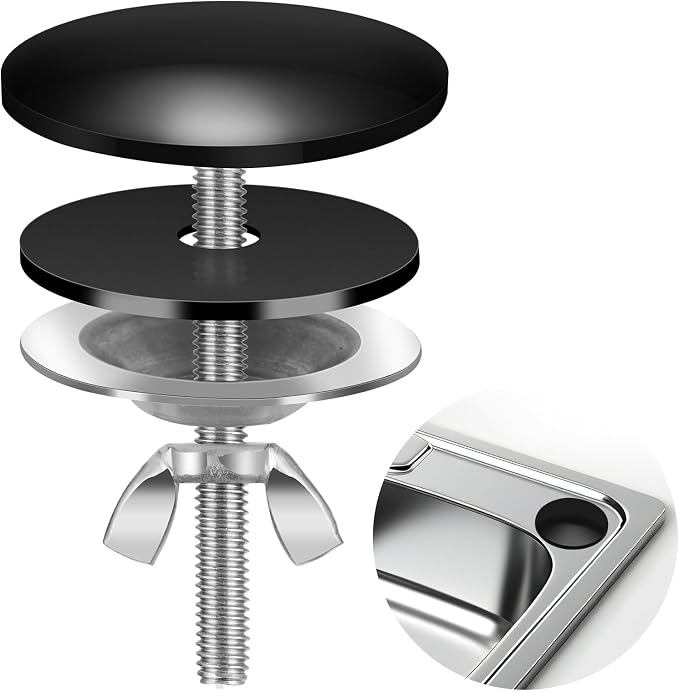Edelstahl-abdeckhaube Für Spülbecken, Küche Und Bad (schwarz)